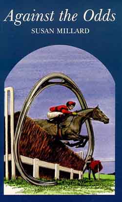 book cover illustration: horse jumping fence